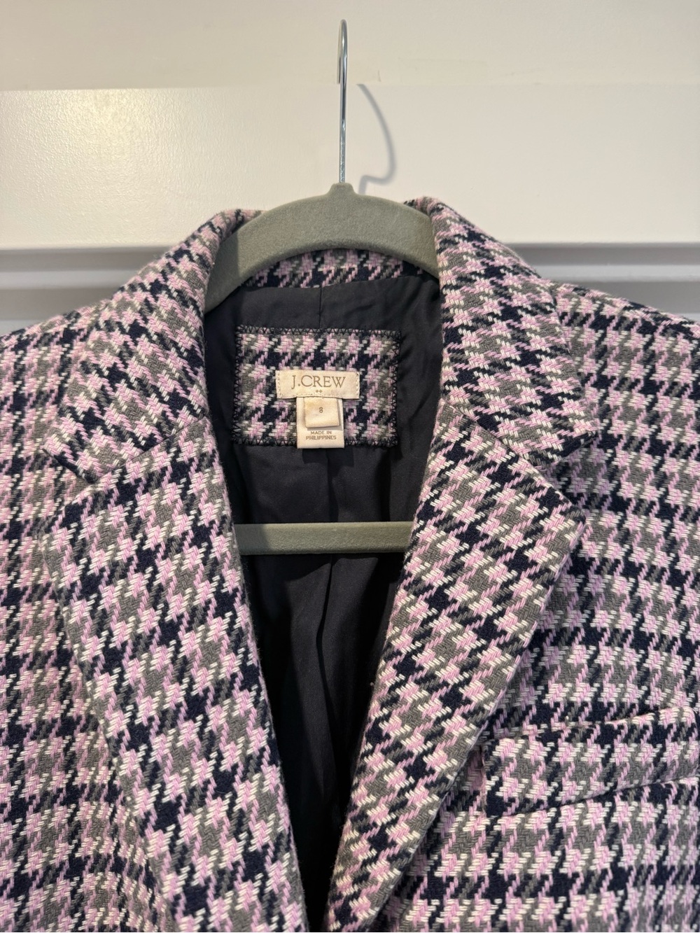 J. Crew Classic Houndstooth Blazer Jacket - Purple & Black - Picture 6 of 6